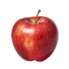 Vibrant Red Fresh Apple Isolated on Transparent White Background, Bright Photo Illustrating the Concept of Healthy Eating and Nutritious Lifestyle Choices