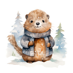 Groundhog with flowers 
