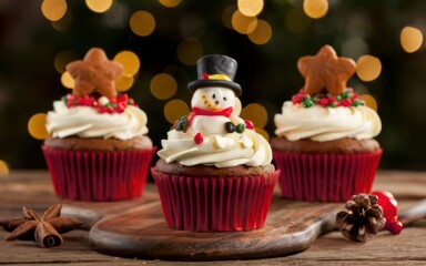 Savor the festive magic of Christmas through delectable cupcakes, each intricately designed with holiday-inspired motifs and a delicious touch of seasonal sweetness