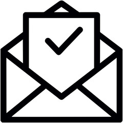 black and white mail icon