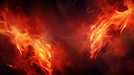 Fototapeta na wymiar Intense Heat and Vivid Flames: Realistic Abstract of Burning Fire with Red Hot Sparks - Fiery Blaze Igniting Passion in a Vibrant Display of Combustion and Energy.