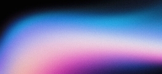 Abstract grainy gradient background purple pink white black glowing color wave dark backdrop noise texture banner header design