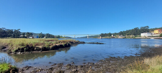 blue sea landscape with green vegetation