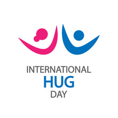 Hug day international people logo, vector art illustration.