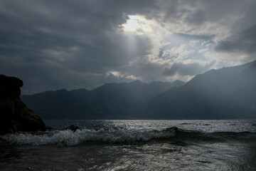 Beautiful landscape in an evening mood by the water in the sunshine. Whether sea, lake or river,...