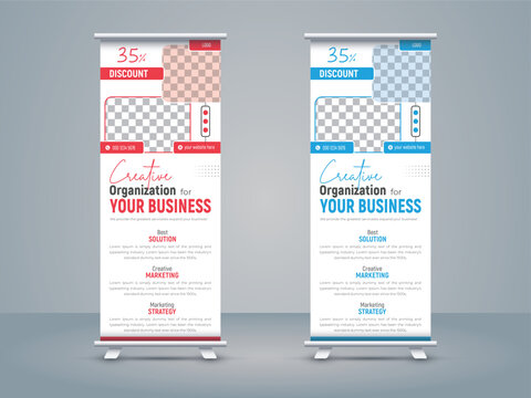 Corporate business roll up banner or clean and simple corporate pull up banner template