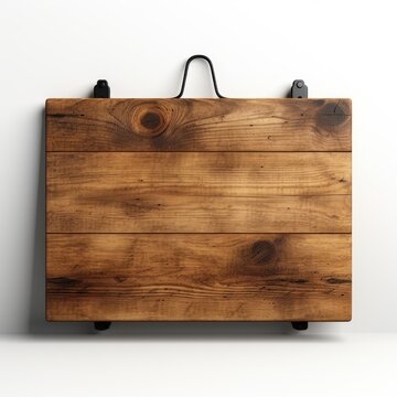 wooden signboard, isolated on white background . Generative AI
