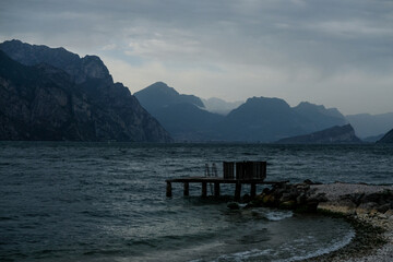 Beautiful landscape in an evening mood by the water in the sunshine. Whether sea, lake or river, water is one of the most beautiful elements of nature. Glistening in the sun, it makes every holiday ev