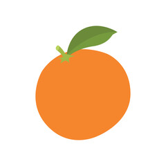 Tangerine orange green leaf vector fruit emoji