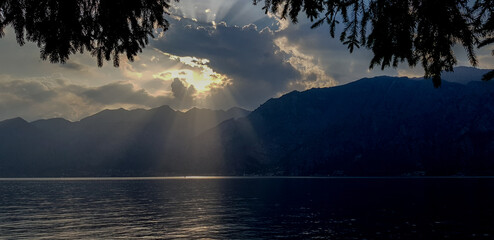 Beautiful landscape in an evening mood by the water in the sunshine. Whether sea, lake or river,...