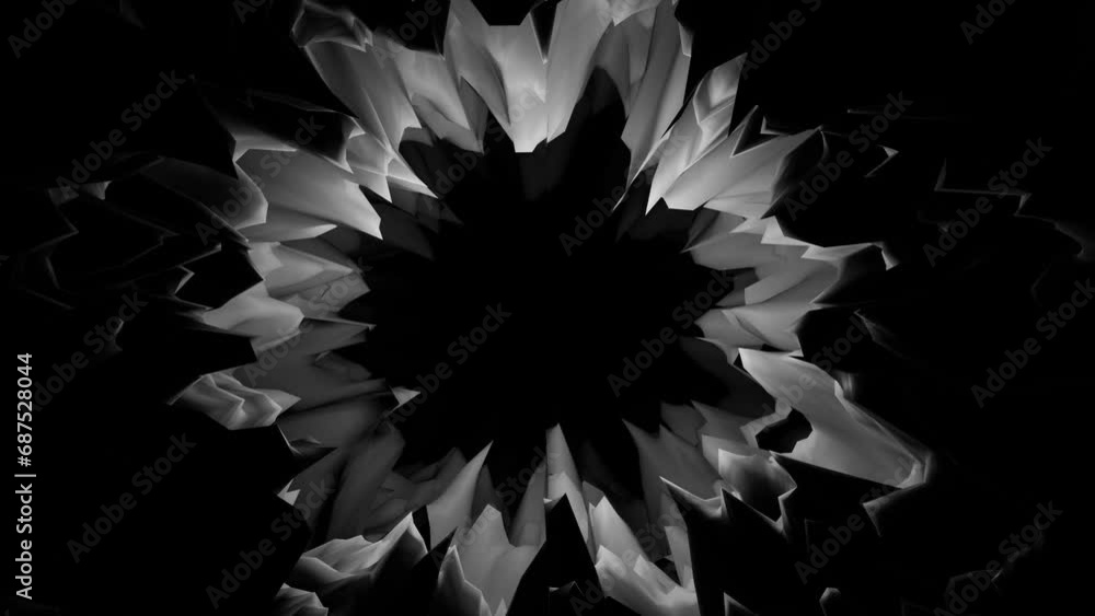 Poster movement through an abstract tunnel. 3d render looped animation