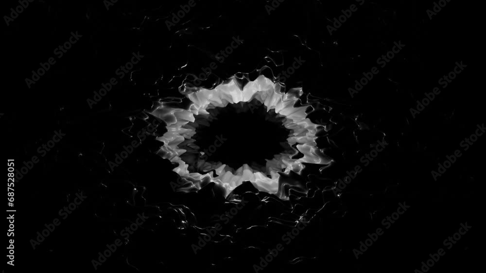 Poster movement through an abstract tunnel. 3d render looped animation