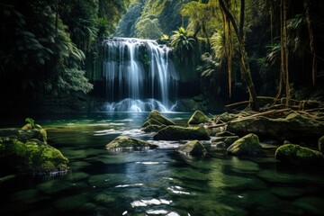 Majestic Rainforest Waterfall