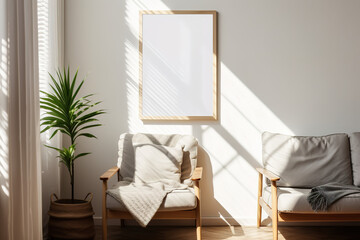 Elegance in Simplicity: Pastel-Colored Minimalist Frame Mockup