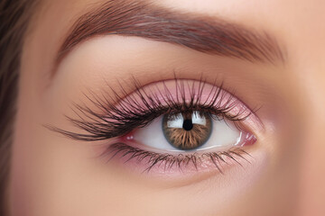 Fototapeta premium Cat Eye Lash Extensions With Makeup