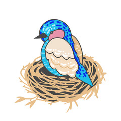 Hand drawn art of bird nest