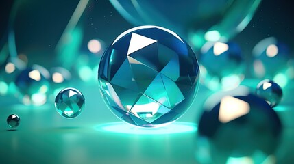 Vibrant abstract 3D rendering with a captivating emphasis on color and form