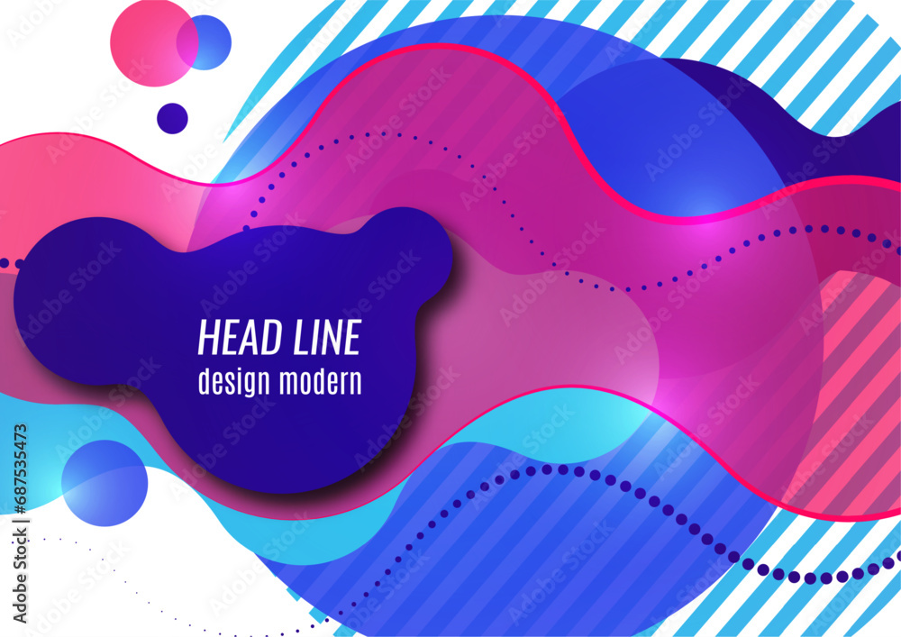 Poster abstract colorful liquid background. dynamic composition of figures on a white background. vector
