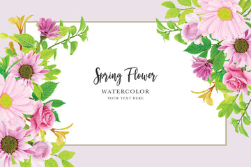 background floral summer and spring card design
