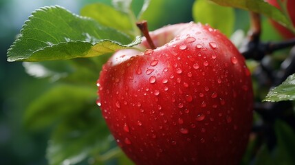 Nature's Refreshment: Apple with Dew