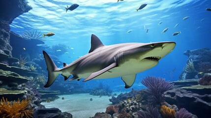 Ocean Odyssey: Graceful Shark in Aquarium