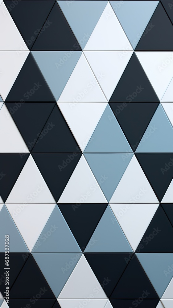 Poster monochromatic triangular geometric tessellations with striking visual impact