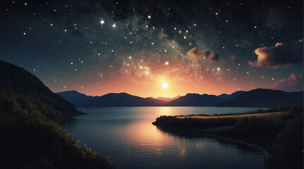 The night sky with the stars' atmosphere 