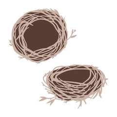 Hand drawn art of bird nest