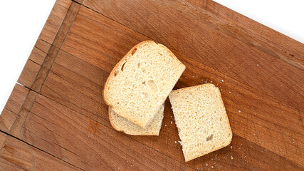 Sliced white bread isolated on white background, bakery.