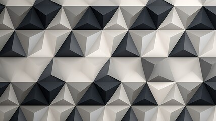 Monochromatic Triangular Geometric Tessellations Minimalistic Elegance in Black and White