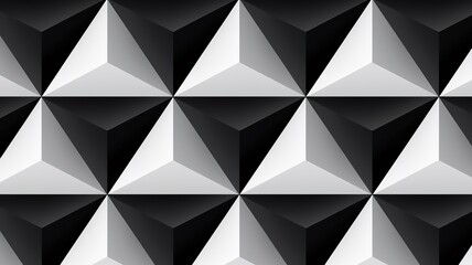Monochromatic Triangular Geometric Tessellations Minimalistic Elegance in Black and White