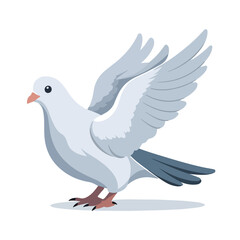 White dove with peace symbols ready fly