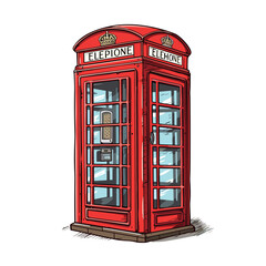 Fototapeta premium vintage Red phone box in London template element