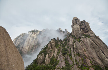 The picturesque granite peaks of Huangshan in Anhui Province, China
