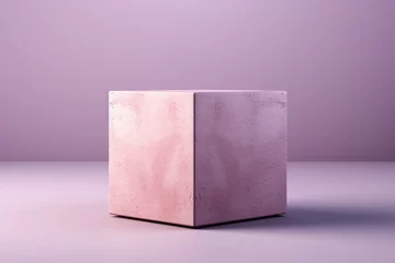 Möbelaufkleber 3D cube color Soft and powdery lavender shade Pastel Lilac, lilac background © Irina Flamingo