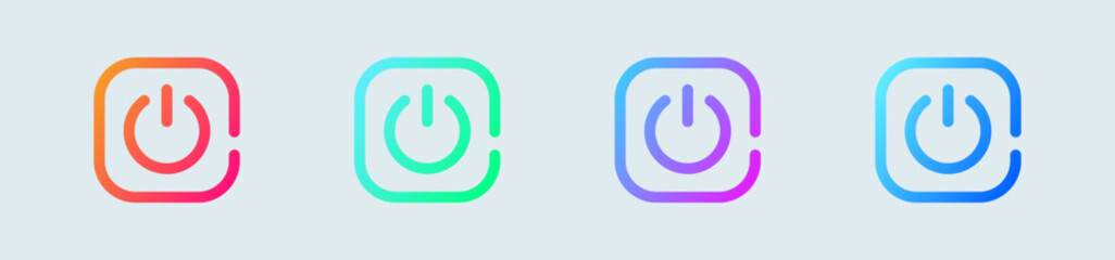 Activate line icon in gradient colors. Power signs vector illustration.