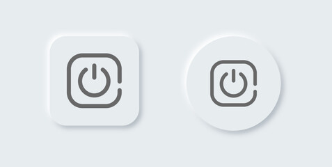 Activate line icon in neomorphic design style. Power signs vector illustration.
