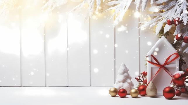 Christmas holidays composition on white wooden background with,PPT background