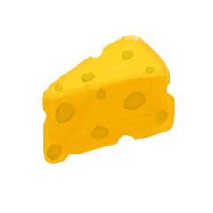 piece of cheese watercolour hand draw 
