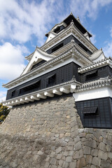 Fototapeta premium The Famous Landscape vintage building of Kumamoto Castle in Northern Kyushu, Japan.