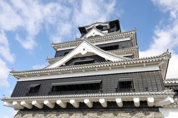 Obraz premium The Famous Landscape vintage building of Kumamoto Castle in Northern Kyushu, Japan.