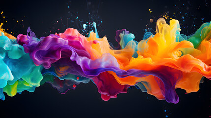 Stylish desktop background with artistic colorful paint splash