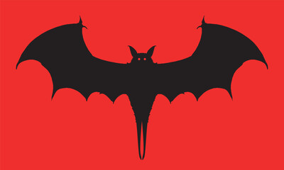 Vampire Bat On A Red Background