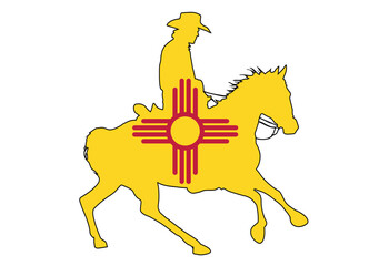 New Mexico Flag Cowboy