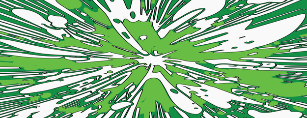 Green Ink Style Cartoon Splatter Banner