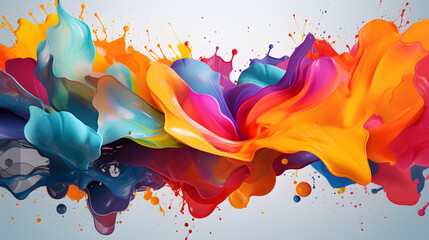 Stylish desktop background with artistic colorful paint splash