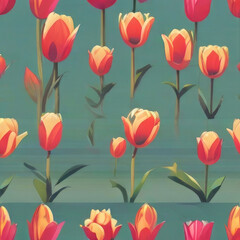 Obraz premium seamless pattern with tulips