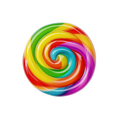 Rainbow candy isolated on transparent background.
