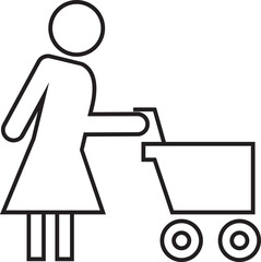 Shopper and Cart Icon
