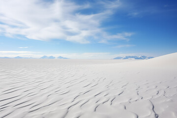 arctic desert landscape, cold snowy plain sitn mountains on the horizon